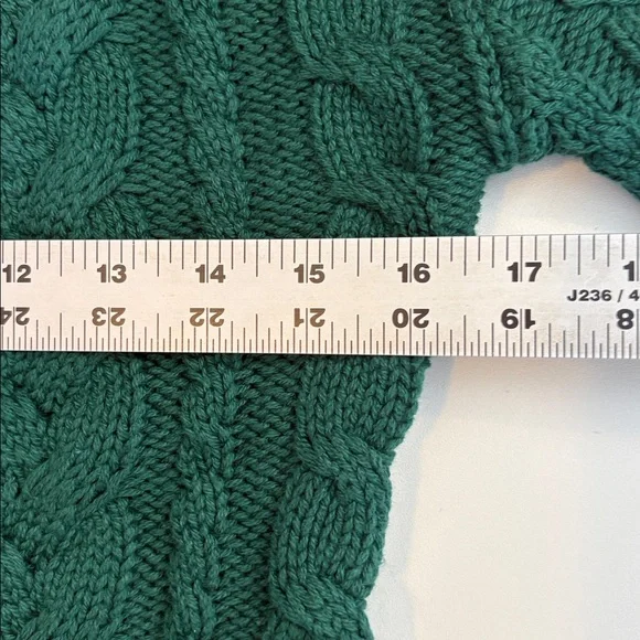 J Crew Cable-knit crewneck sweater XXS Green - Picture 7 of 9